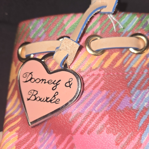 Dooney & Bourke Colorful Plaid Satchel With Dust Bag And C.O.A - Picture 7 of 7